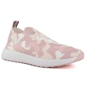 Juicy Couture Avarie Knit Slip on Jogger Sneakers Blush & White Camo NEW Size 6